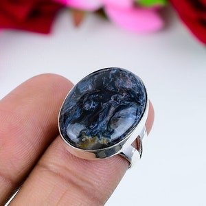 Anello con pietra preziosa naturale di Pietersite, anello in argento sterling 925, anello in argento fatto a mano, gioiello importante, anello in argento di design, regalo di compleanno