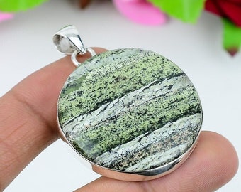 Natural Green Opal Pendant Handmade Pendant 925 Sterling Silver Jewelry Beautiful Pendant For Women Gift, Halloween & Christmas Gift