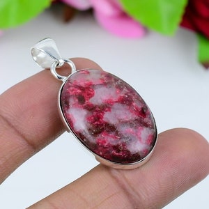 Pink Thulite Pendant Gemstone Handmade Pendant 925 Sterling Silver Beautiful Pendant Pink Thulite Pendant Gift For Love