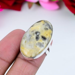 Bague en agate du lac Supérieur, pierres précieuses, bijoux en argent sterling 925, bague faite main, bijoux en agate du lac Supérieur, bijoux en pierres précieuses, cadeau pour femme