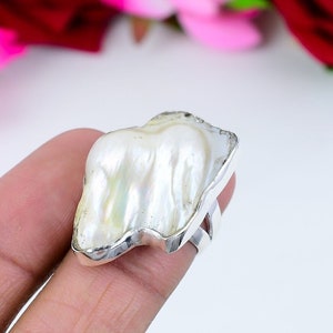 Blister Pearl Ring Gemstone 925 Sterling Silver Ring Handmade Ring Blister Pearl Ring Women&#39;s For Love Ring Gift For Her