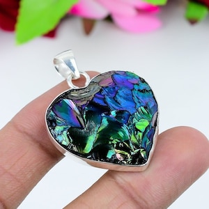 Peacock Titanium Aura Pendant Gemstone Handmade Pendant 925 Sterling Silver Beautiful Pendant Peacock Titanium Aura Pendant Gift For Love