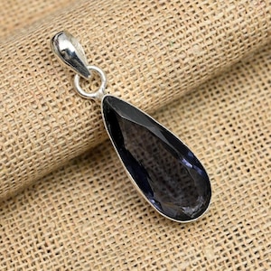 Iolite 925  Sterling Silver Jewelry, Handmade Gorgeous Gift For Her, Adorable Gemstone Silver Pendant For Wedding Gift Jewelry Gift For Wife