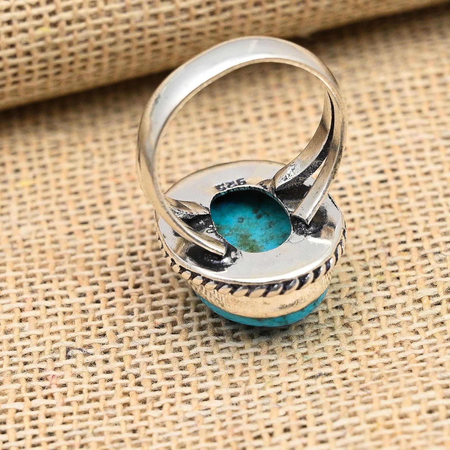 Sleeping Beauty Turquoise Jewelry, 925 Sterling Silver Ring, Handmade ...