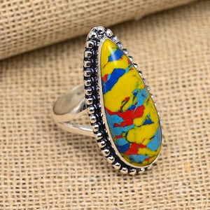 Mosaic Jasper 925 Sterling Silver Ring, Handmade Beautiful Gemstone Jewelry, Elegant Ring Jewelry, Anniversary Gift Ring, Gift For Friend