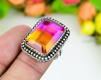 Astonishing Bi-Color Ring Gemstone 925 Sterling Silver Ring Handmade Ring Bi-Color Ring Women's For Love Ring Gift For Women