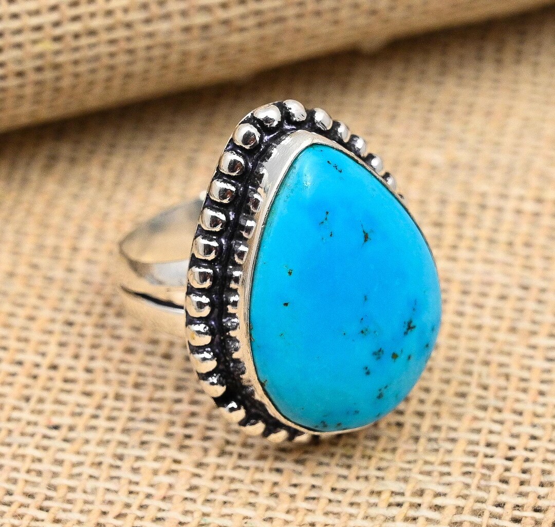 Sleeping Beauty Turquoise Gemstone Ring Jewelry, 925 Sterling Silver ...
