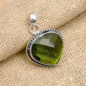 Peridot Gemstone Jewelry, 925 Solid Sterling Silver Pendant, Handmade Statement Jewelry Gift For Women Pendant, Gift For Her