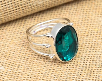 Indicolite Tourmaline Ring Gemstone 925 Sterling Silver Ring Handmade Ring Indicolite Tourmaline Ring Gift For Love Jewelry Gift For Her.