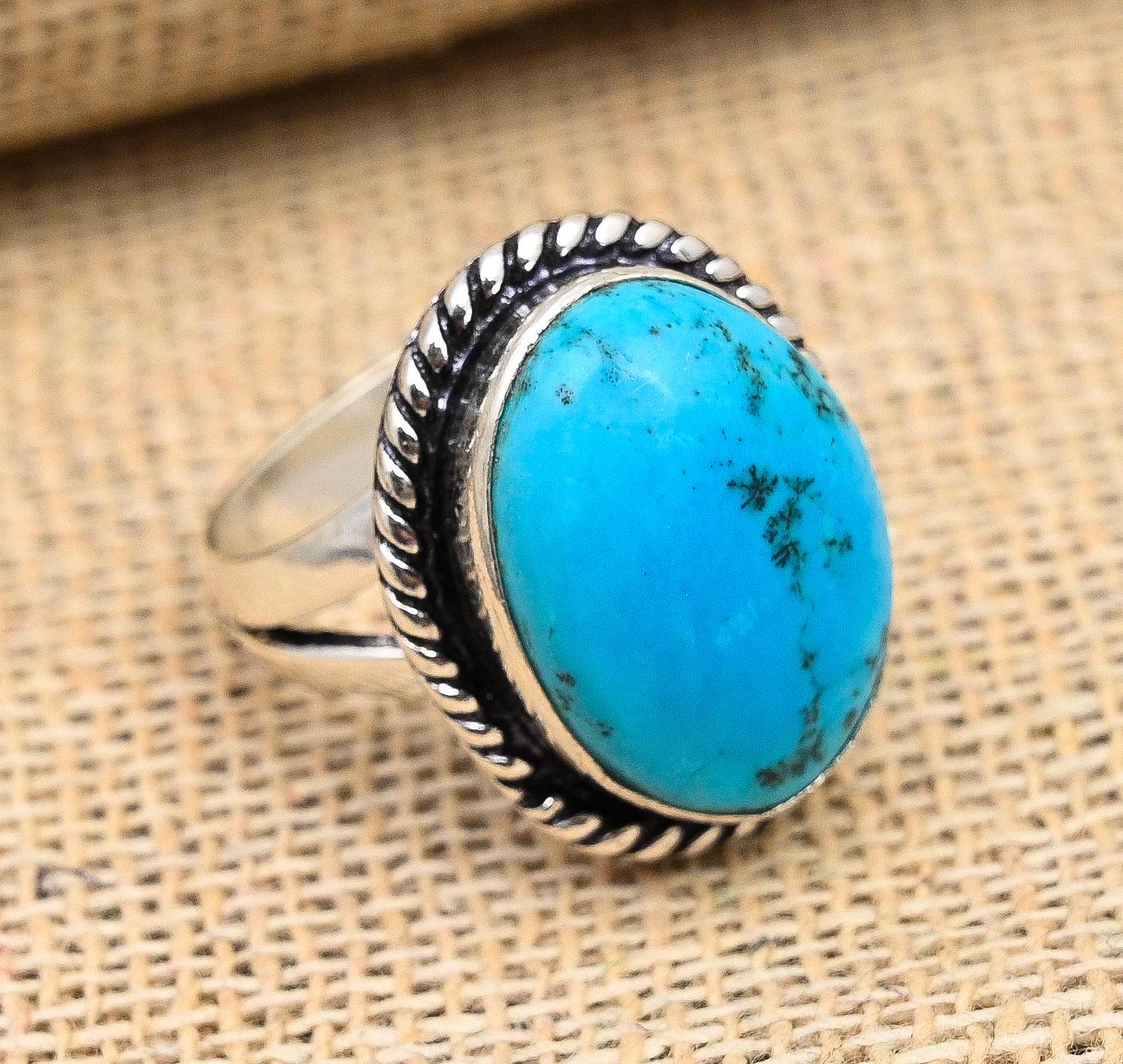 Sleeping Beauty Turquoise Jewelry, 925 Sterling Silver Ring, Handmade ...