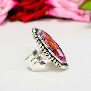 Prismatic Pink Spiny Oyster Matrix Statement Ring