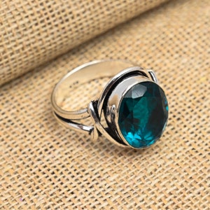 925 Sterling Silver Jewelry Indicolite Tourmaline Gemstone Ring Handmade Jewelry Indicolite Tourmaline Silver Jewelry For Christmas Gift
