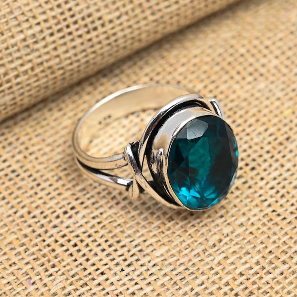 925 Sterling Silver Jewelry Indicolite Tourmaline Gemstone Ring Handmade Jewelry Indicolite Tourmaline Silver Jewelry For Christmas Gift