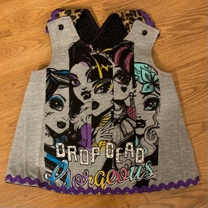 Monster High Cross Back Dress Top Apron | MEDIUM 9-12 months