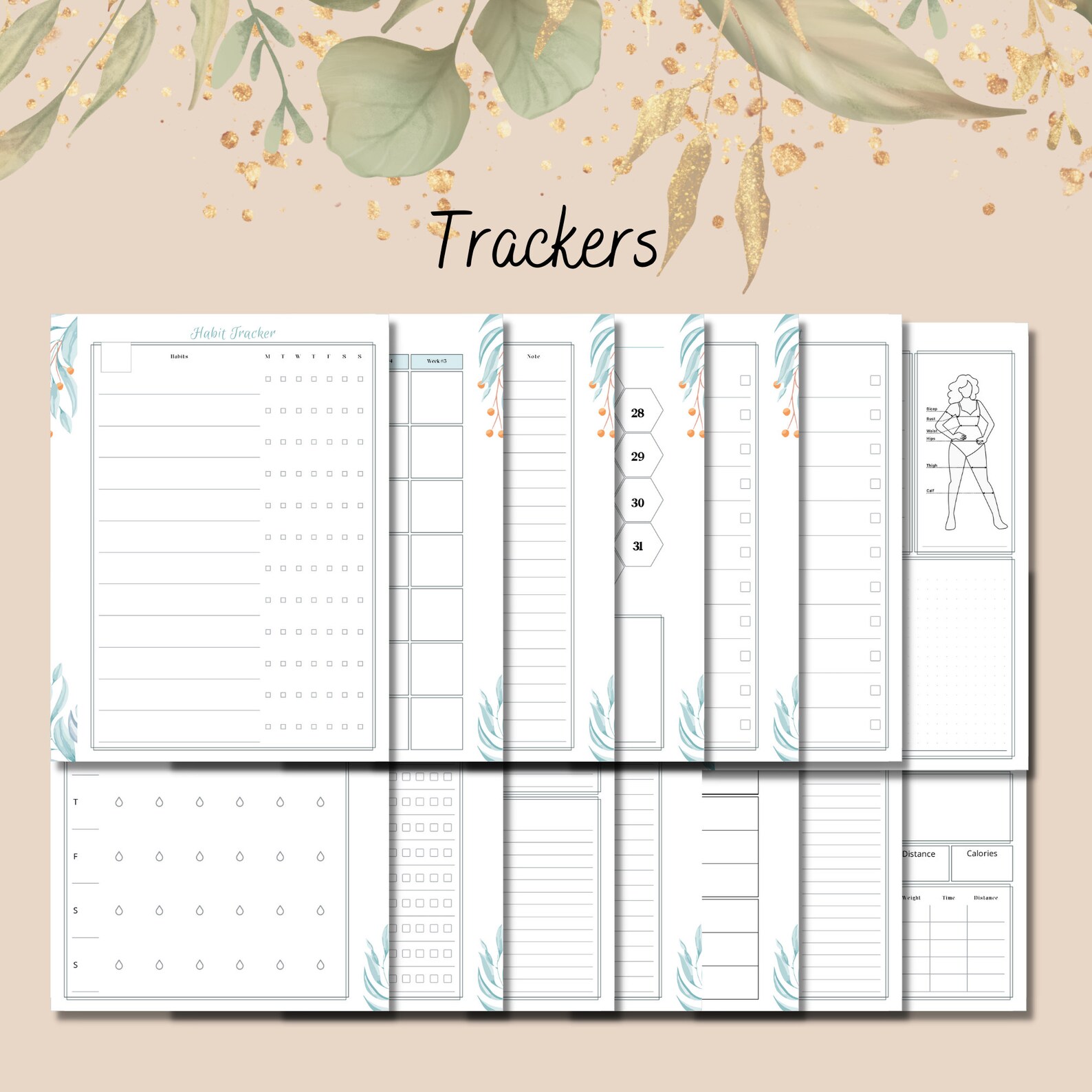 Printable Planner and Tracking System, Habit Tracker, Happy Planner ...
