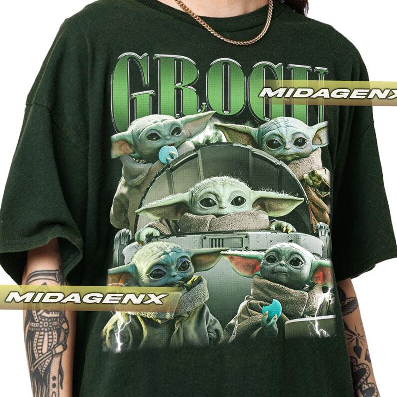 Vintage 90s Grogu Shirt | Mandalorian T-Shirt | Baby Grogu | Gift For Woman and Man Unisex T-Shirt image 4