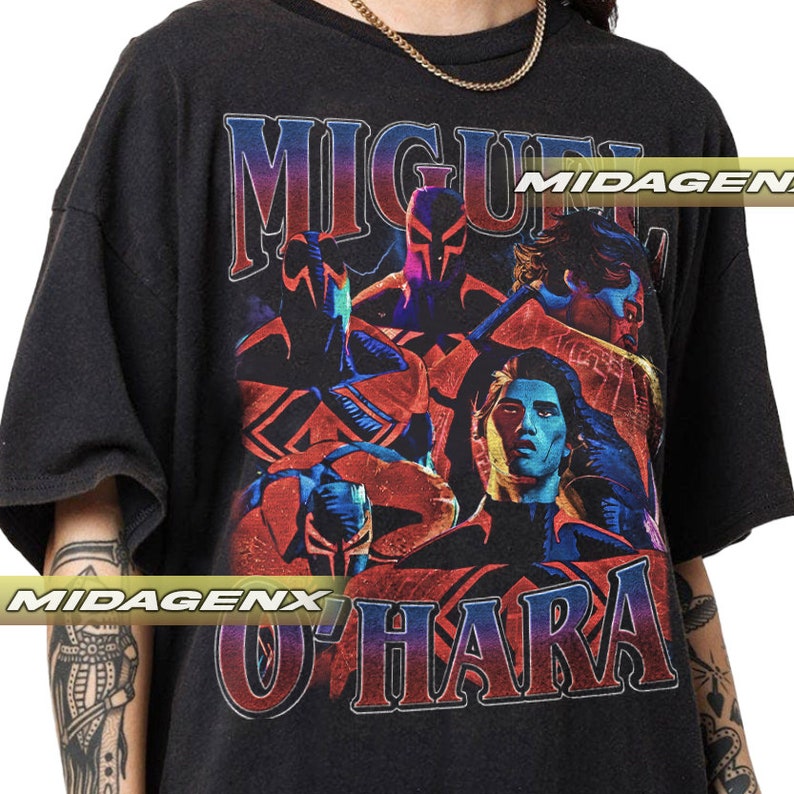Camiseta vintage limitada de Miguel O'Hara "Spiderman: Across the Spider-Verse", regalo unisex para mujer y hombre. imagen 1