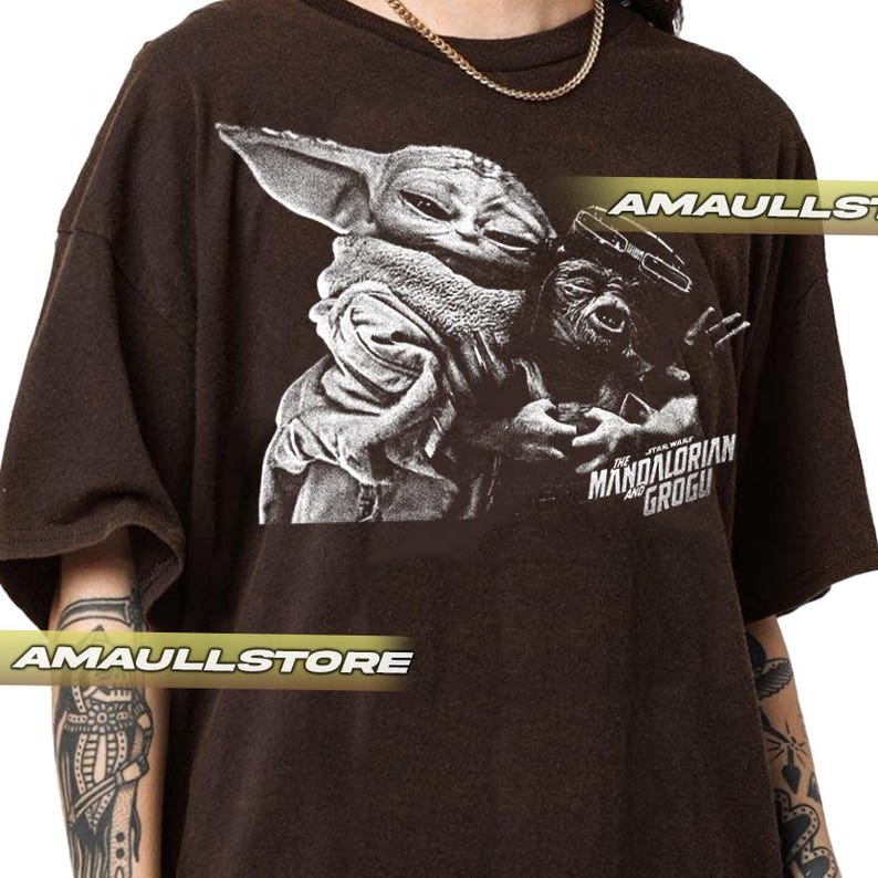 Comfort Colors Star Wars The Mandalorian And Grogu Shirt, Grogu Bounty Hunter Shirt, 90s Style Star Wars Shirt, Baby Yoda Tee image 6