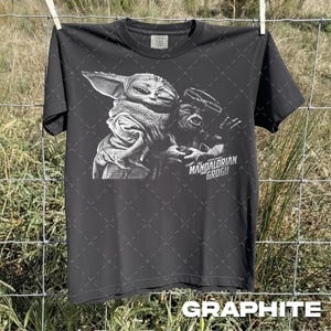 Comfort Colors Star Wars The Mandalorian And Grogu Shirt, Grogu Bounty Hunter Shirt, 90s Style Star Wars Shirt, Baby Yoda Tee image 2