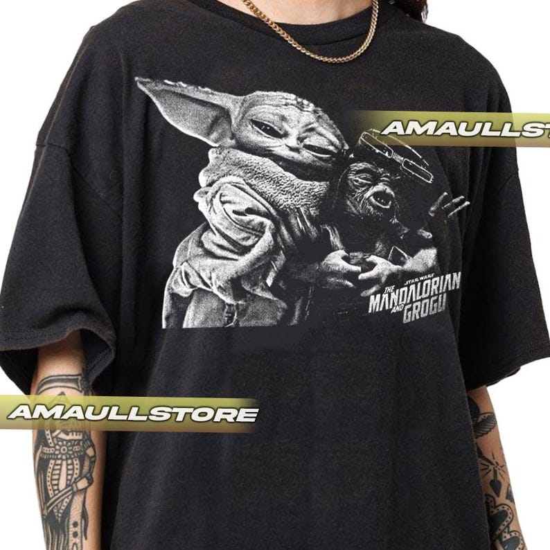 Comfort Colors Star Wars The Mandalorian And Grogu Shirt, Grogu Bounty Hunter Shirt, 90s Style Star Wars Shirt, Baby Yoda Tee image 5