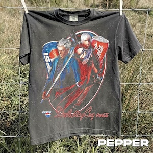 Comfort Colors Retro Devil May Cry Shirt, Dante and Vergil Bootleg Graphic Tee,  Vintage 90s Anime Style Shirt, Unisex Shirt