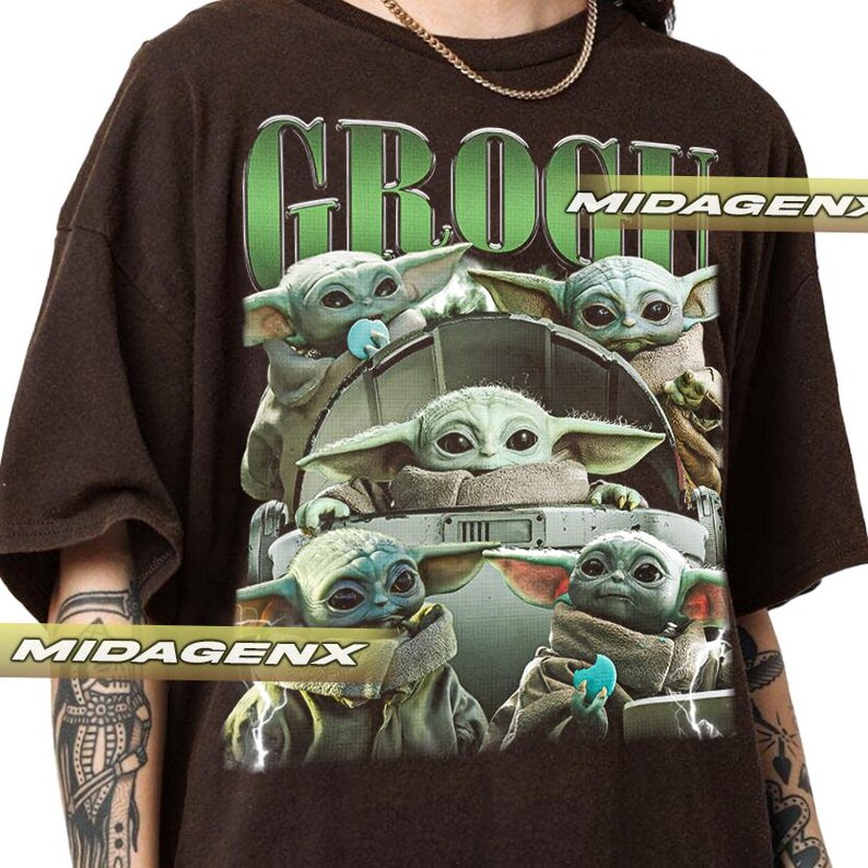 Vintage 90s Grogu Shirt | Mandalorian T-Shirt | Baby Grogu | Gift For Woman and Man Unisex T-Shirt image 3