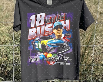Vintage Kyle Busch 18 Shirt Comfort Colors, Graphic Nascar T-Shirt, Retro Racing Tee, M&Ms Motorsport Shirt