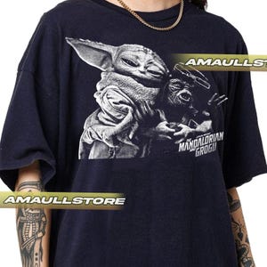 Comfort Colors Star Wars The Mandalorian And Grogu Shirt, Grogu Bounty Hunter Shirt, 90s Style Star Wars Shirt, Baby Yoda Tee image 4