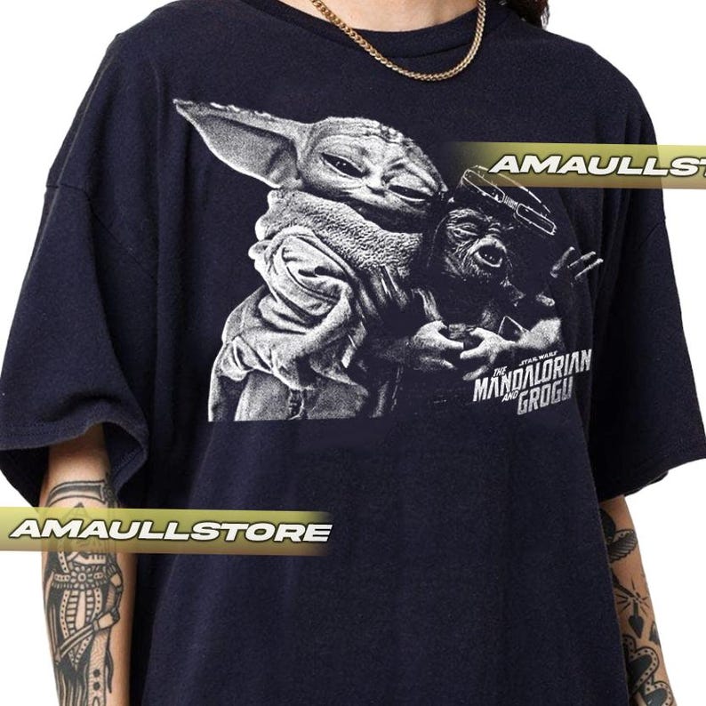 Comfort Colors Star Wars The Mandalorian And Grogu Shirt, Grogu Bounty Hunter Shirt, 90s Style Star Wars Shirt, Baby Yoda Tee image 4