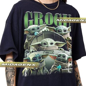 Vintage 90s Grogu Shirt | Mandalorian T-Shirt | Baby Grogu | Gift For Woman and Man Unisex T-Shirt image 2