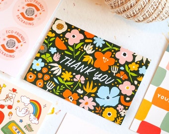 Vintage Floral Thank You Cards: Eco-Friendly Small Business Inserts