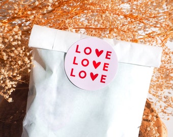 Valentine's Day Small Business Packaging Stickers | Eco-Friendly Recyclable Matte Paper Sticker Sheets | Love Stickers