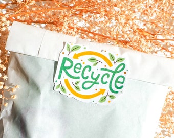 Recycle Stickers | Eco-Friendly Small Business Packaging | Paper Sticker Sheets