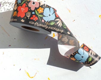 Floral Packing Tape: Eco-Friendly Gummed Paper Tape for Gifts
