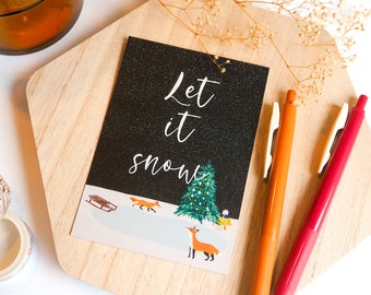 Let it Snow Christmas Cards: Eco-Friendly Recycled Cardstock