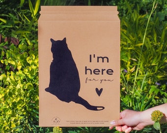 Cat Print Recycled Kraft Paper Mailer | 10x13" Eco-Friendly Envelope