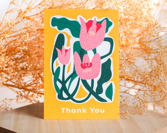 Floral Thank You Card: Eco-Friendly Small Business Packaging Insert