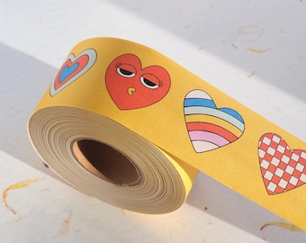 Heart Print Water Activated Packing Tape: Eco-Friendly Shipping