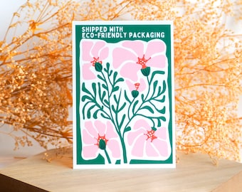 Floral Thank You Cards: Small Business Recycled Insert Cards