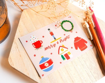 Merry & Bright Christmas Cards | Recycled Holiday Postcards