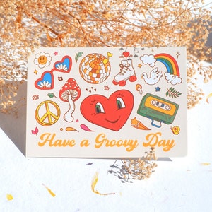 Groovy Thank You Cards | Cute Recycled Eco-Friendly Cards | Small Business Packaging Insert Cards | Postcard