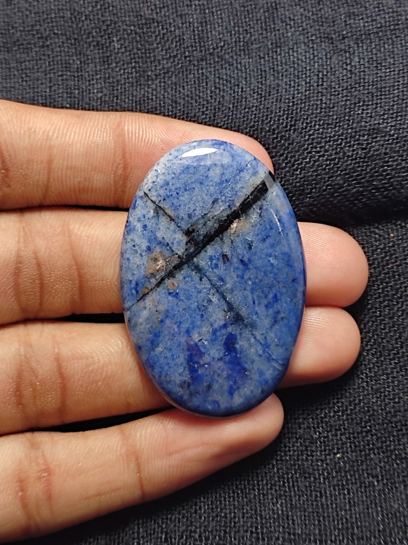 Top Amazing Quality!! Dumortierite Quartz,Dumortierite Quartz Cabochons,Beautifull Colour Dumortierite Quartz shops Loose Stone . 58 Cts.(45X30)MM