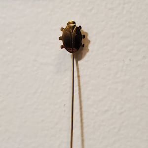 Gold Tone Ladybug Beetle Hat Stick Pin
