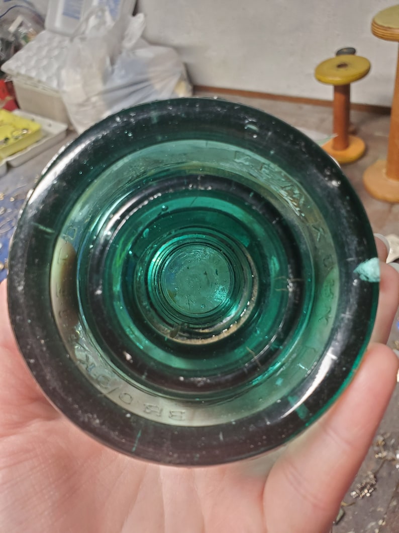 Antique Brookfield, New York Aqua Glass Insulator Etsy