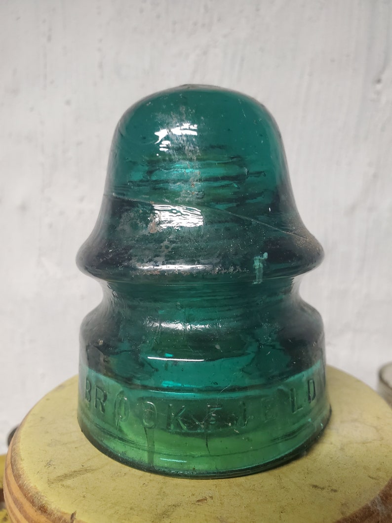 Antique Brookfield, New York Aqua Glass Insulator Etsy