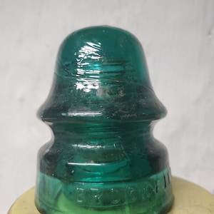 Antique BrookField, New York Aqua Glass Insulator