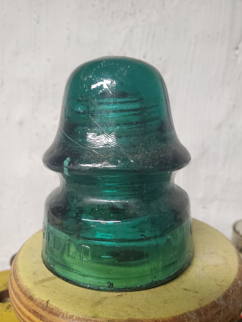 Antique Brookfield, New York Aqua Glass Insulator Etsy