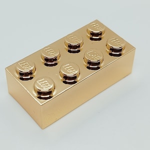 5x LEGO Chrome Gold Brick 2 X 4 (3001) Chromed LEGO (R) Part