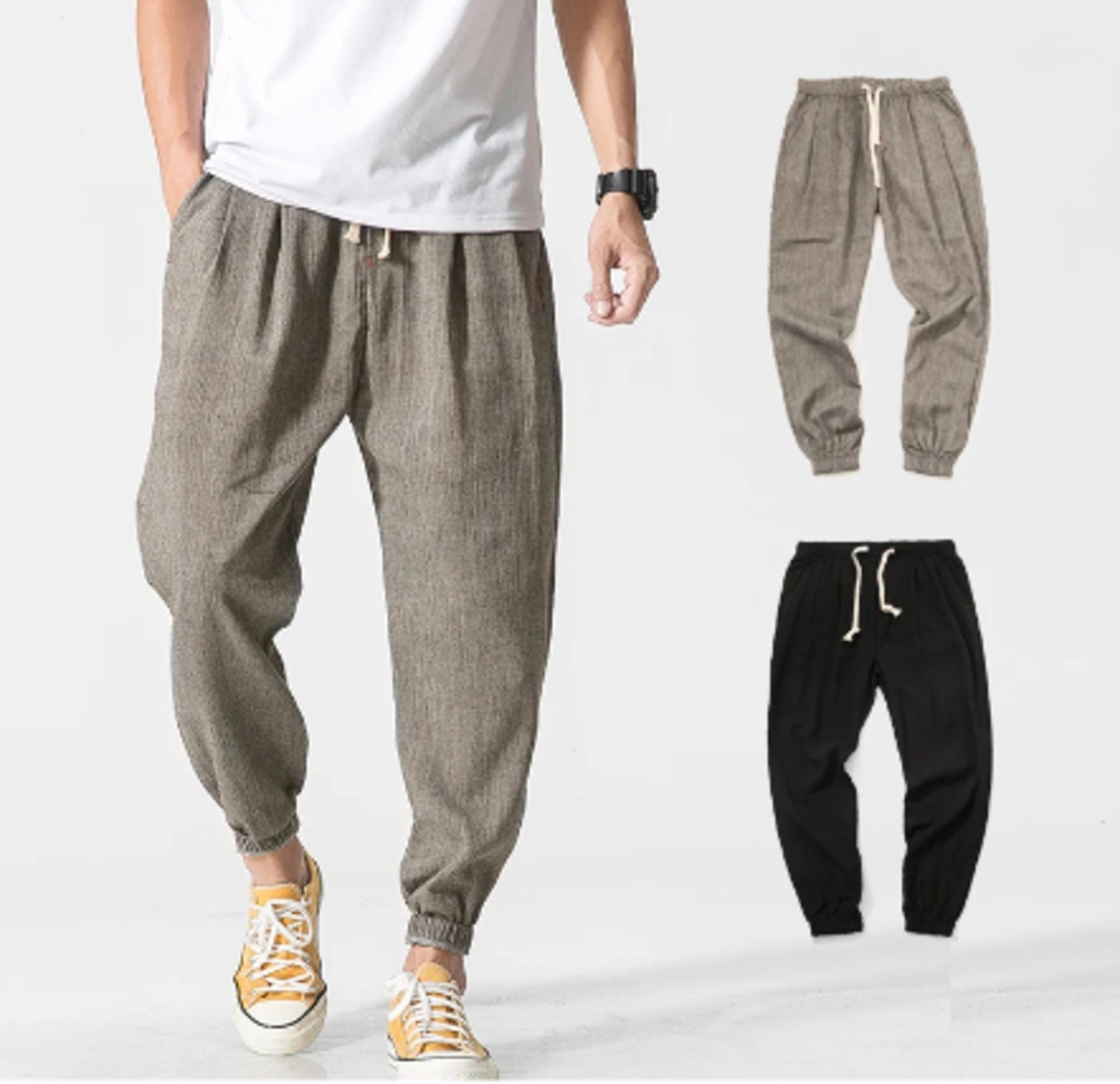 Chinese Style Men Pants Baggy Harem Pants Ice Silk Casual Solid Color  Joggers Trousers Vintage Mens Clothing Apricot S at Amazon Mens Clothing  store