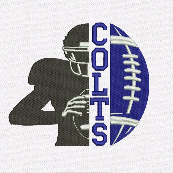 Colts  Football half player -Machine Embroidery Design - 5 sizes- Instant Download